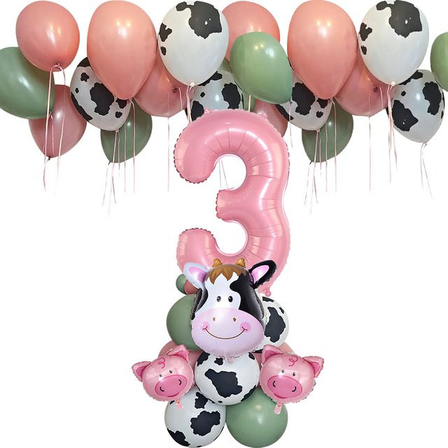 DIY House Bauernhoftier Kuh/Schweine Luftballons Turm - Bild 1
