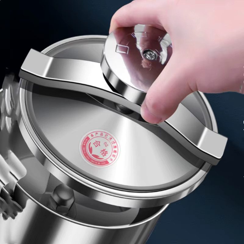 SUSWEETLIFE Getreidemühle aus Edelstahl in Silber für Kaffee, Gewürze, Kräuter und Trockenfutter, 220V Mahlmaschine für den Heimgebrauch - Bild 4