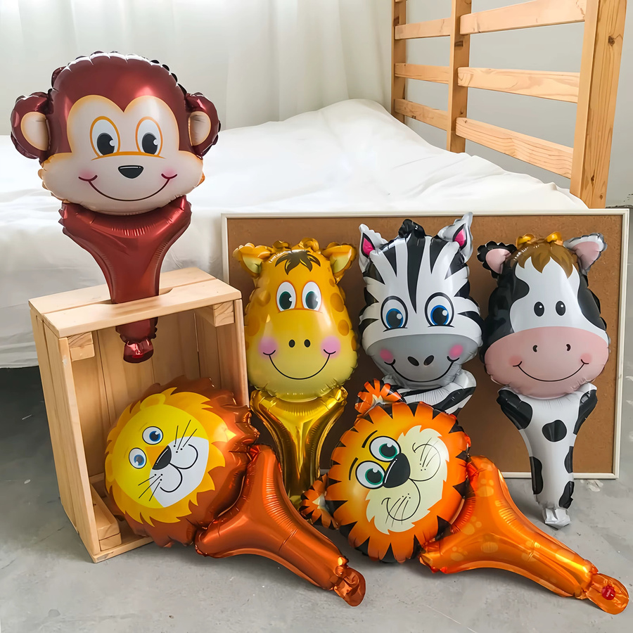 Zufällig gemusterte Aluminiumfolien-Tier-Handballons, Cartoon-Themen-Geburtstagsparty-Dekorationen - Bild 3