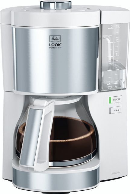 Melitta Look V Perfection Filterkaffeemaschine in Weiß und Silber mit Glaskanne - Bild 1