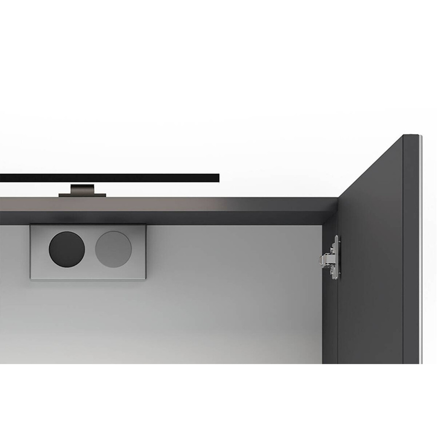 byLIVING Spiegelschrank SPREE in Anthrazit mit LED-Beleuchtung und Soft-Close-Türen, B/H/T: 60 x 60 x 15 cm - Bild 3