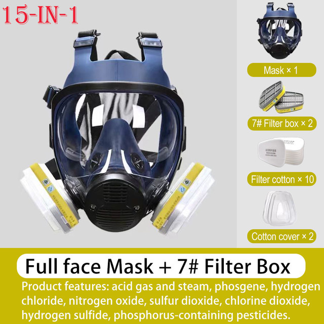 AnruiGe PROTECT 6800 Panorama Gasmaske mit Druckentlastungs-Kopfgeschirr zum Schutz vor chemischen Dämpfen und Pestiziden - Bild 1