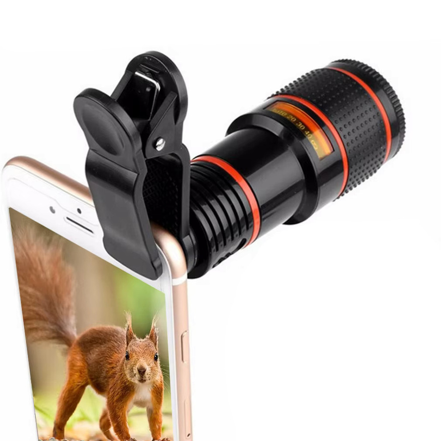 Willkey 8-fach Teleobjektiv Monokular-Zoomobjektiv mit Stativ für Smartphones in Schwarz - Bild 2