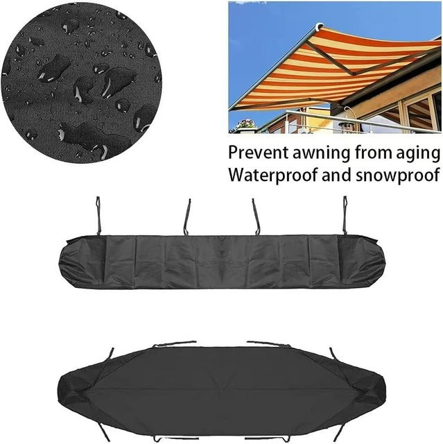 Wasserdichte Schutzhülle in Schwarz für versenkbare Terrassenmarkisen und Sonnenschutzmarkisen im Außenbereich - Bild 1