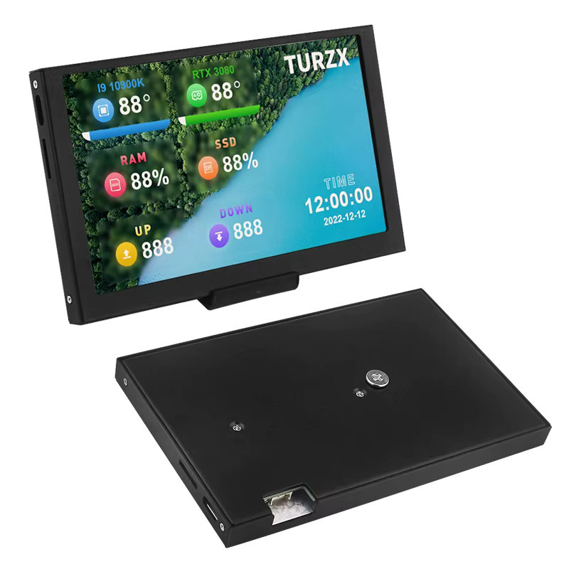 TURZX 5 Zoll USB Typ-C Sekundärbildschirm mit IPS LCD für Computer CPU GPU RAM HDD Anzeige in Schwarz - Bild 3