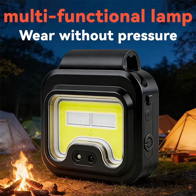 JIASHUAIXIN COB Silikon-Stirnlampe mit Magnet und USB-Aufladung, tragbare LED-Kopflampe in Schwarz - Bild 2