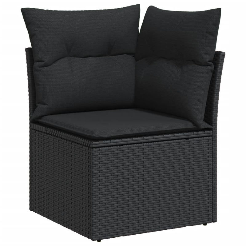 Vidaxl Gartenmöbel-Set aus Polyrattan mit Kissen, 6-teilig, Schwarz - Bild 3