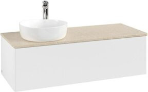 V&B Waschtischunterschrank Antao ohne Frontstruktur, Weiß lackiert, B/T/H: 120 x 50 x 50 cm - Bild 1