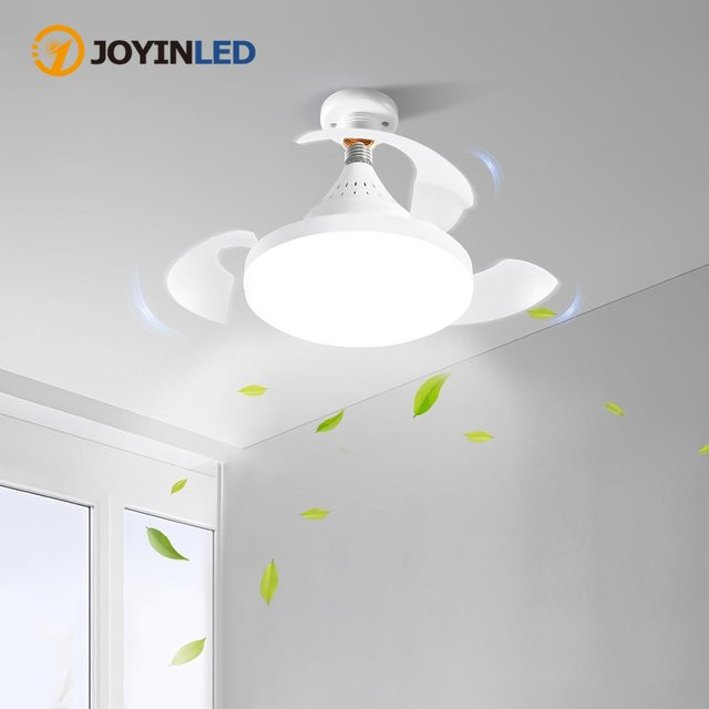 JOYINLED Deckenventilator mit LED-Beleuchtung und Fernbedienung, dimmbar, Weiß - Bild 1