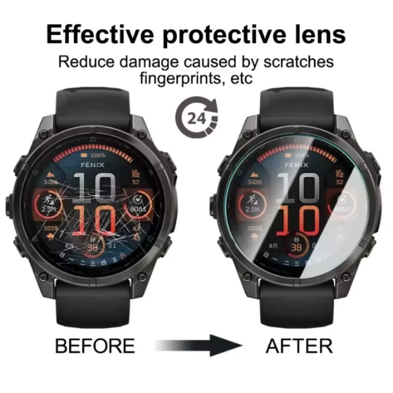 Garmin Fenix 8 Screen Protector, Gehärtetes Glas, Schwarz, Unisex - Bild 5