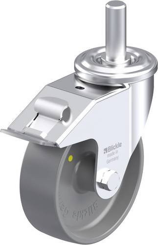 Blickle LEZ-PO 150G-22-FI-ELS Stahlblech-Lenkrolle in Silber/Grau mit 150 mm Rad-Durchmesser und 300 kg Tragfähigkeit - Bild 1