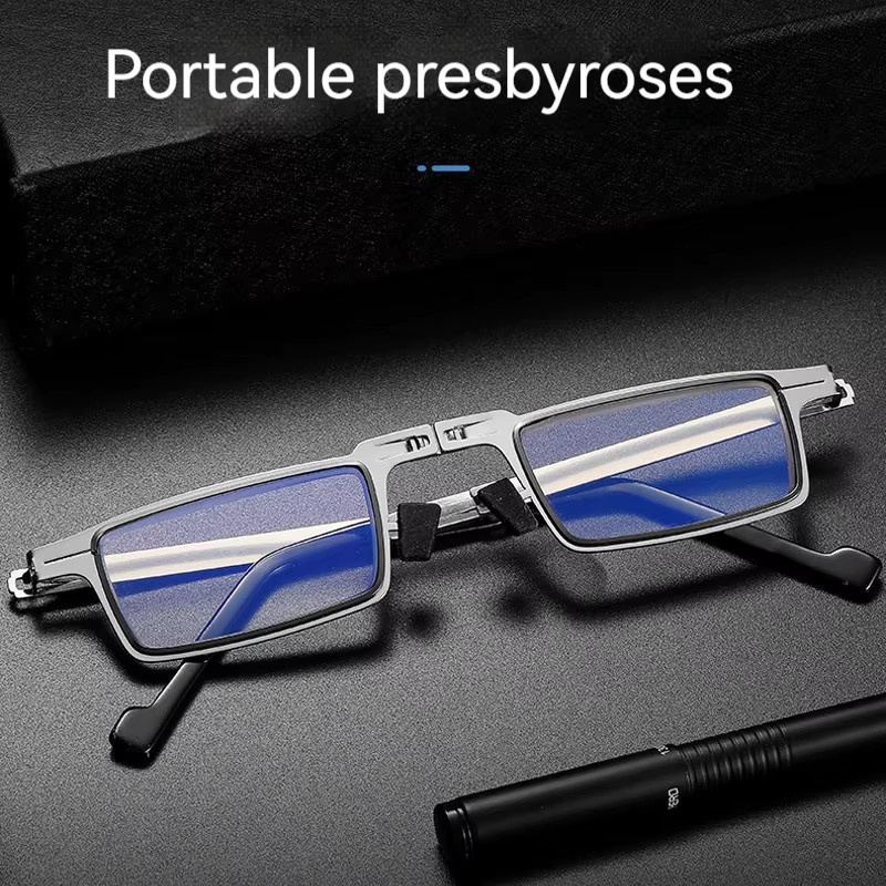 ZUXUB Lesebrille, Vollrand, rechteckig, Metall, silver - Bild 5