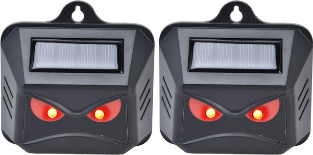 OutsideWorld Tierabwehr Solar Stroboskoplichter mit roter LED, 2 Stück, grau - Bild 1