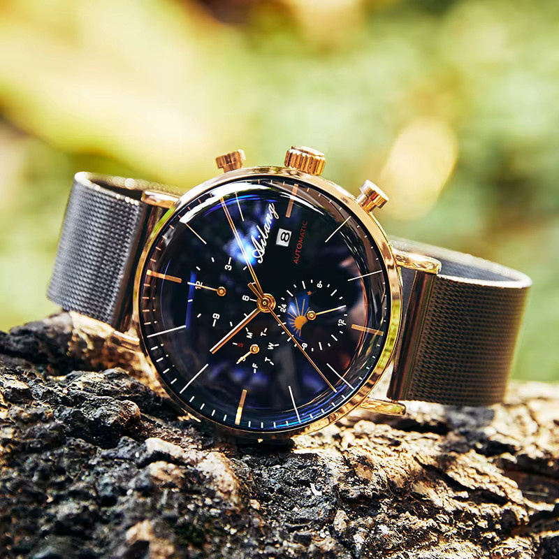 AILANG Armbanduhr Automatik, Edelstahl, Mondphase, Herren - Bild 2