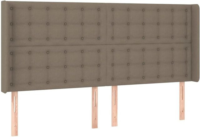 vidaXL LED Kopfteil in Taupe mit USB-Ladeport und integrierter Beleuchtung, Breite: 163 cm, Tiefe: 16 cm, Höhe: 118 cm - Bild 1