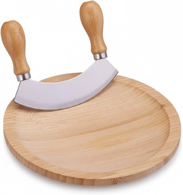 Relaxdays Wiegemesser aus Bambus und Edelstahl in Natur Braun B/T/H: 20 x 2 x 2,5 cm - Bild 1