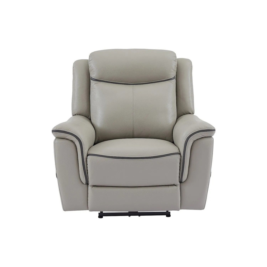 Vente-unique Relaxsessel Adelio aus Leder in Lichtgrau mit einer Höhe von 105 cm - Bild 2