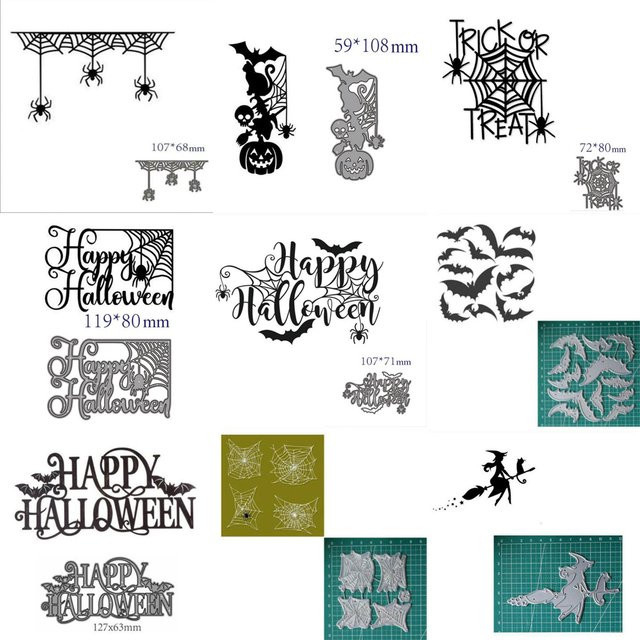 Happy Halloween Spinnennetz Metall-Schneidwerkzeug und Prägeschablone für DIY-Dekorationen und Scrapbooking in Schwarz - Bild 1