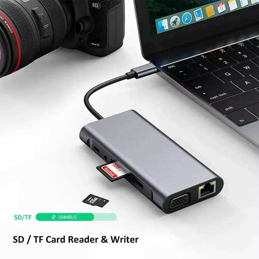 MZX 11-in-1 USB-C Dockingstation mit 4K HDMI, Ethernet/LAN und USB-C Anschlüssen für PC und Laptop - Bild 3