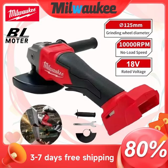 Milwaukee 125mm Winkelschleifer Bürstenlos mit variabler Geschwindigkeit 18V in Rot ohne Akku - Bild 1