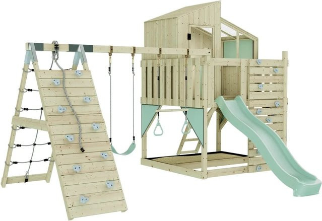 OutdoorToys Spielturm Finn mit Trapezstange in Mintgrün - Bild 1