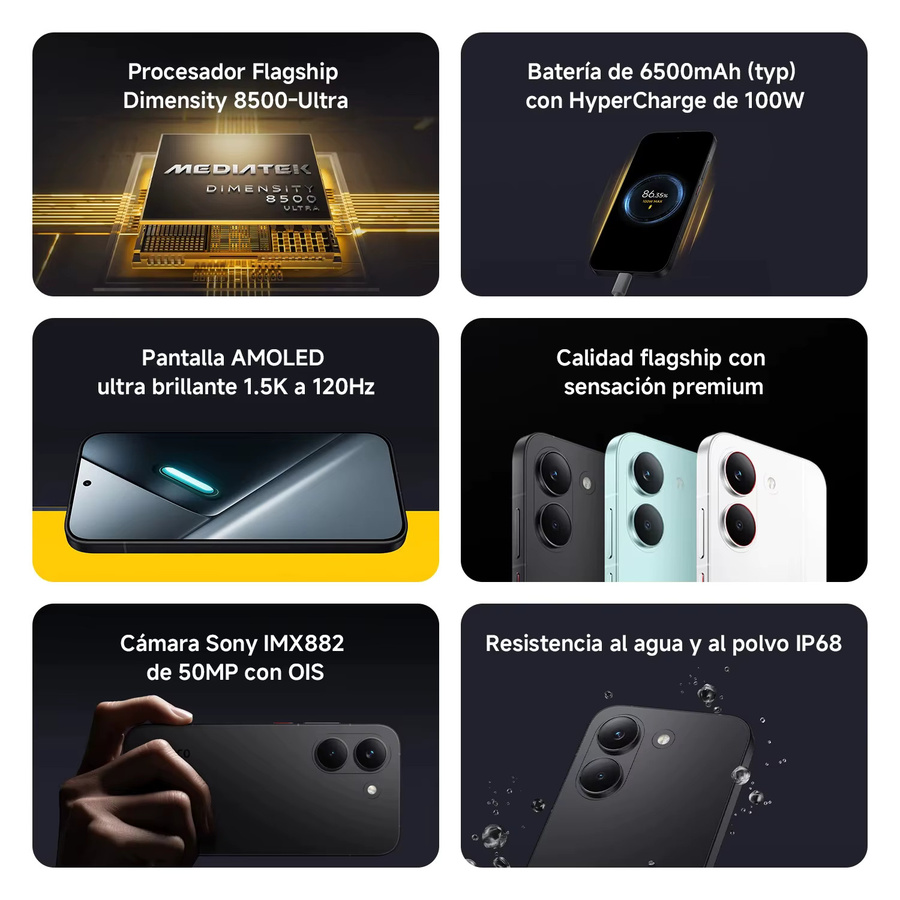 Xiaomi POCO X8 Pro 5G Smartphone mit Dimensity 8500-Ultra, NFC, 256 GB oder 512 GB Speicher und 6500 mAh Akku in Schwarz oder Weiß - Bild 2