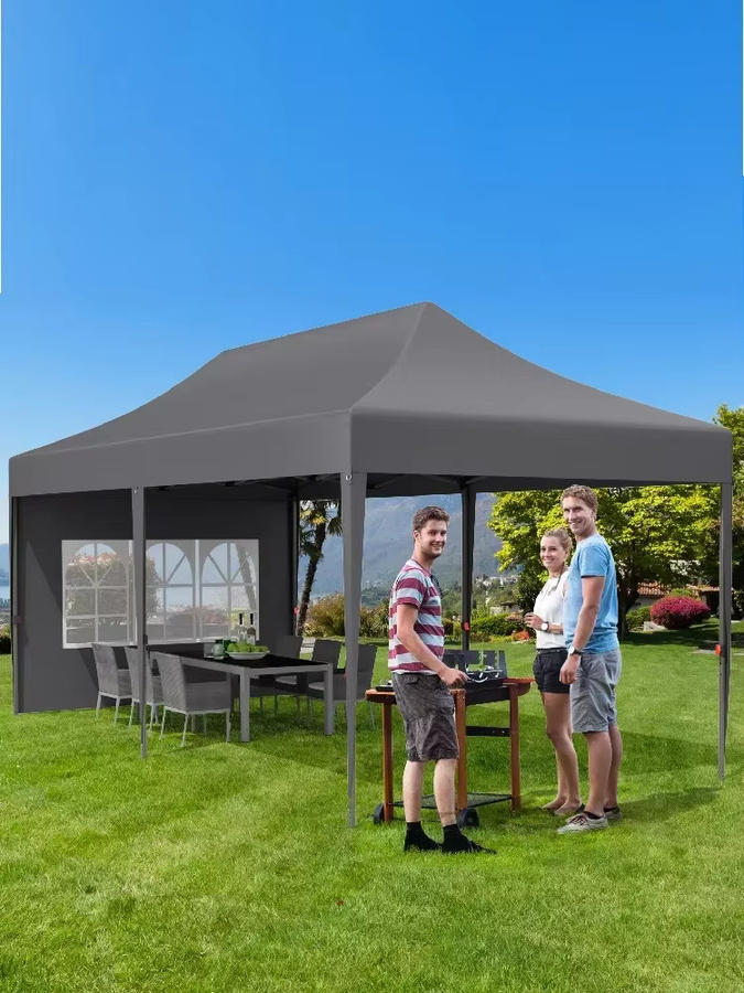 Homfa Popup-Pavillon in Grau, wasserdichtes Partyzelt mit 6 Seitenteilen, UV 50+ und höhenverstellbar, B/T/H: 600 x 300 x 300 cm - Bild 7