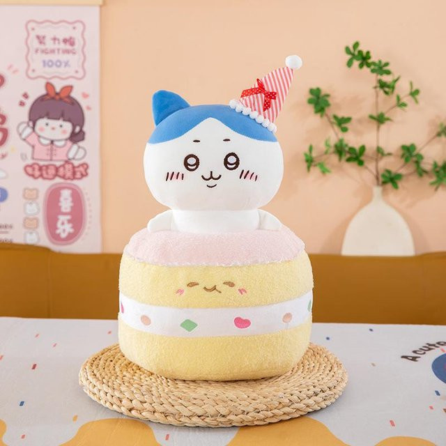 Yiran toy Chiikawa Geburtstagskuchen Plüschtier Set, Hachiware Usagi, ab 14 Jahren - Bild 1