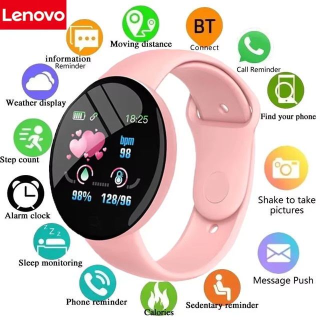 Lenovo Smartwatch in Beige mit Bluetooth, Herzfrequenzmessung und Schlafüberwachung für Sport und Alltag - Bild 1