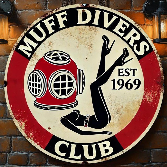 HELLOYOUNG Metallschild Vintage Muff Divers Club mit Taucherhelm in Multicolor, Wandkunst für Bar und Meeresräume, Höhe: 20 cm, Breite: 20 cm - Bild 1