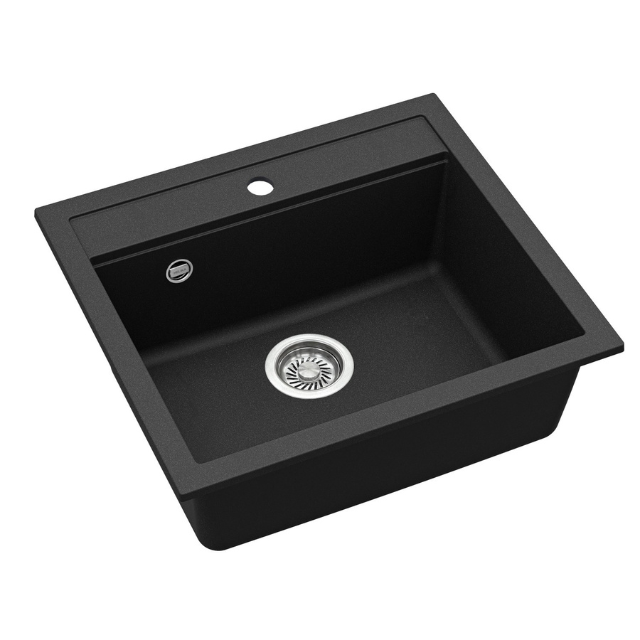 Helika Einbauspüle Quadro aus Granitverbundstoff in Schwarz, B: 56 cm, T: 51 cm - Bild 2