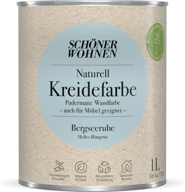 Schöner Wohnen Kreidefarbe Naturell Bergseeruhe in Beige und Blau - Bild 1