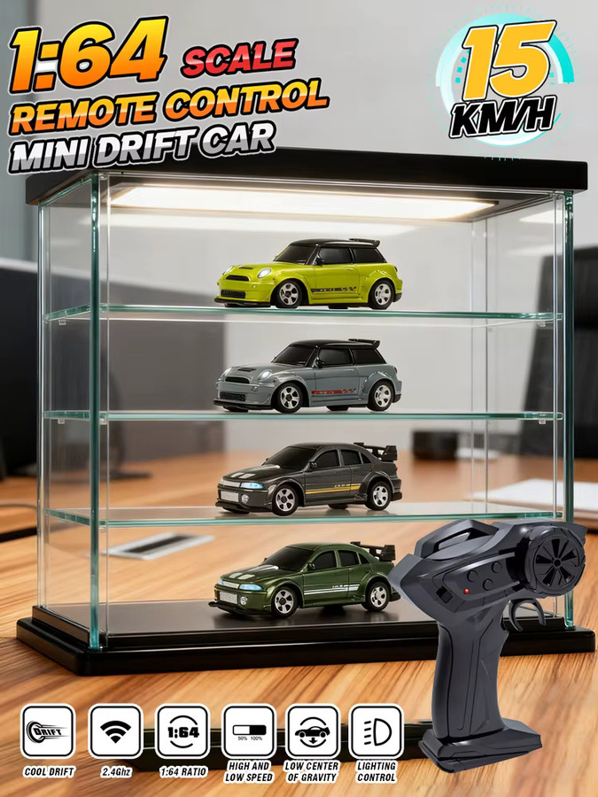 CONUSEA Desktop 4WD Fernbedienung Auto, 1:64, RC Fahrzeug, Metall, Grün - Bild 7