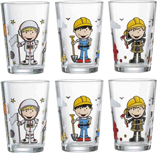 Ritzenhoff Kindergläser Berufe Jungen, 6er Set, transparent, 205 ml pro Glas - Bild 1