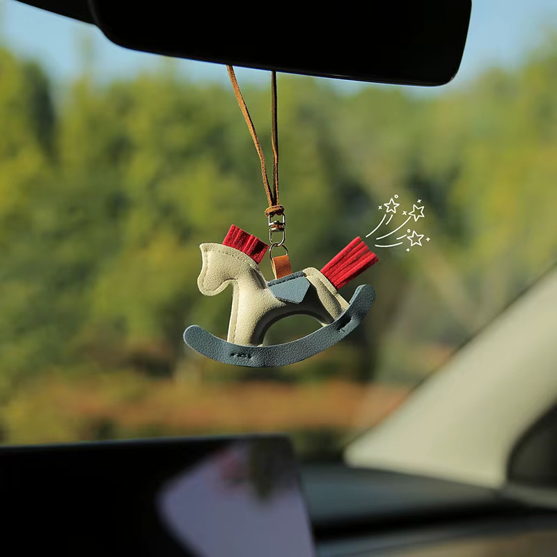 Velishy Pony-Auto-Anhänger, Leder, Rückspiegel, Dekoration - Bild 2