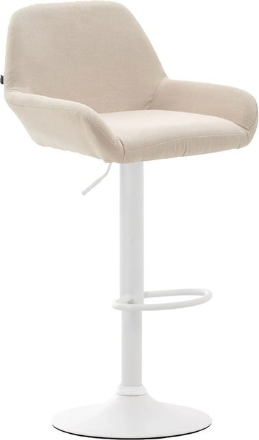 CLP Barhocker Braga Stoff in Creme/Weiß, moderner Drehstuhl mit 360 Grad Drehung - Bild 1
