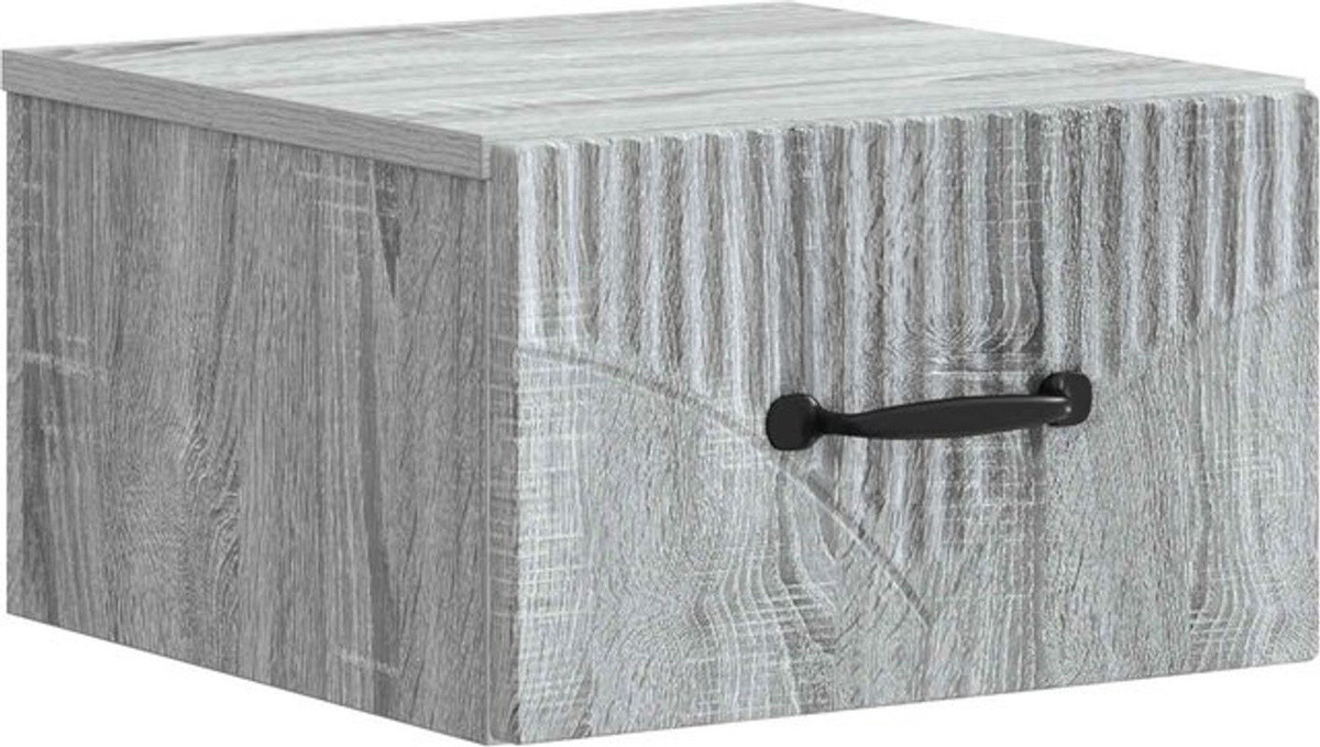 Wandmontierter Nachttisch vidaXL in Grau, modern und minimalistisch, B/T/H: 34,5 x 33 x 20 cm - Bild 1