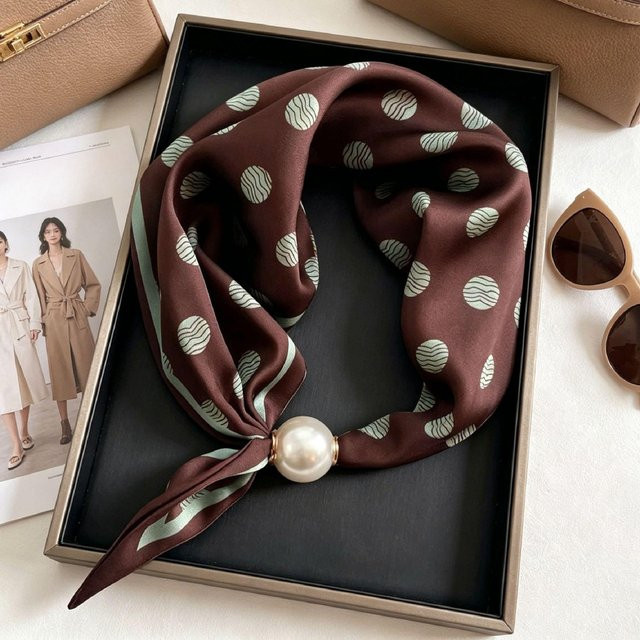 Ruidi bb Schal, Perlenstreifen, Magnetverschluss, Damen, brown - Bild 1