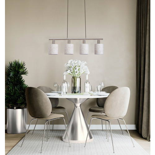 Näve Pendelleuchte Maron im 4er-Set, Farbe Beige/Braun, aus Metall und Textil, E14, B/H/T: 12 x 19 x 71,5 cm - Bild 2
