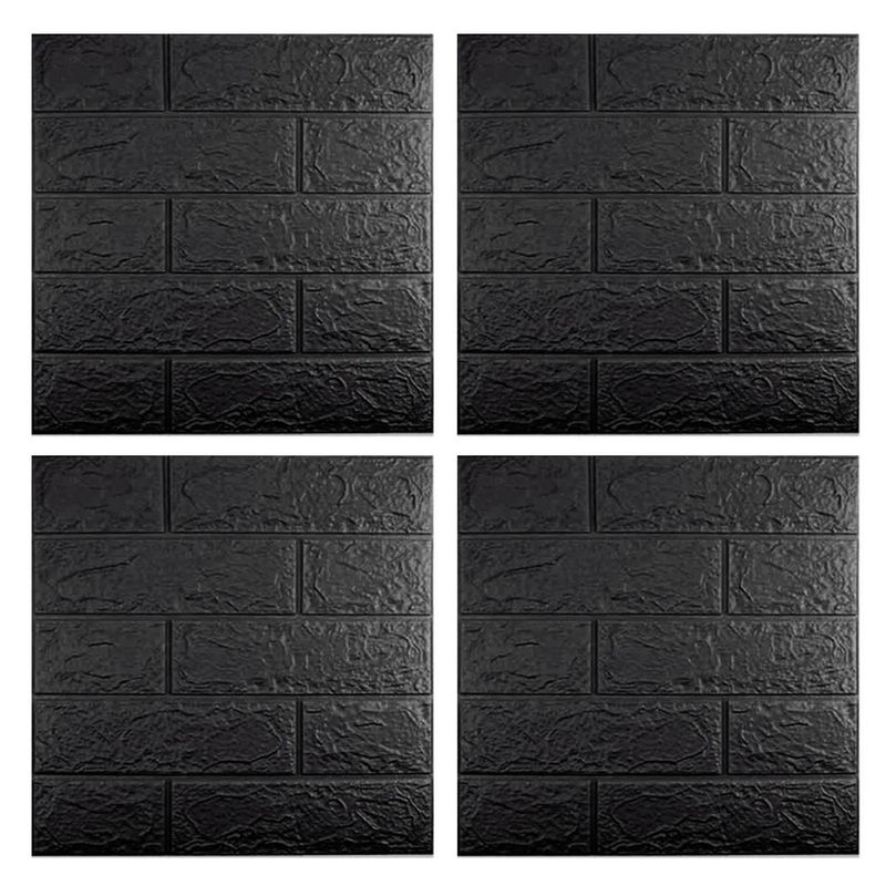 Meterk 3D-Wandaufkleber Tapete aus XPE-Schaumstoff, schwarz, wasserfest und selbstklebend, 10 Stück, B: 35 cm, H: 38 cm - Bild 6