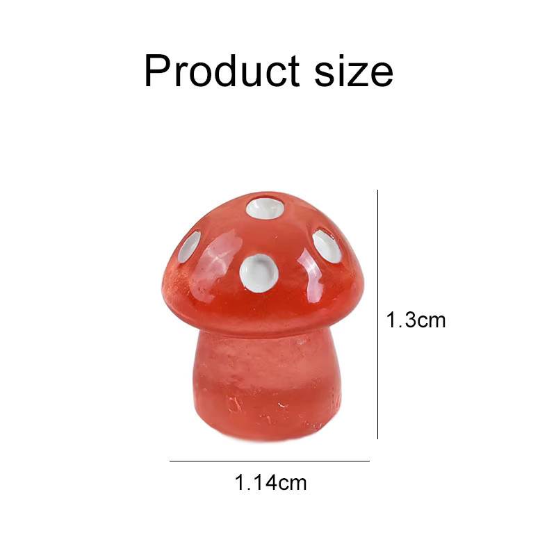 IFITU PUBO Mini Fluoreszierende Pilze aus Harz in Transparent und Multicolour zur Dekoration für Garten, Balkon und Miniaturlandschaften - Bild 2