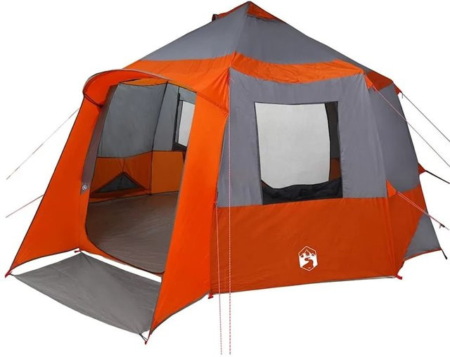 vidaXL Hütten-Zelt Grau und Orange B/T/H: 405 x 405 x 273 cm - Bild 1