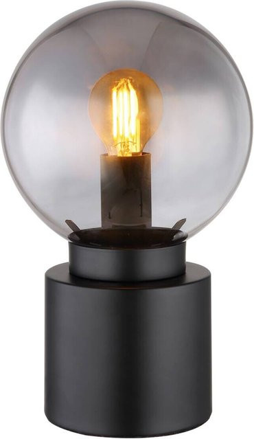 Globo Tischleuchte aus Metall und Glas in Schwarz, Durchmesser: 15 cm, Höhe: 24,5 cm - Bild 1