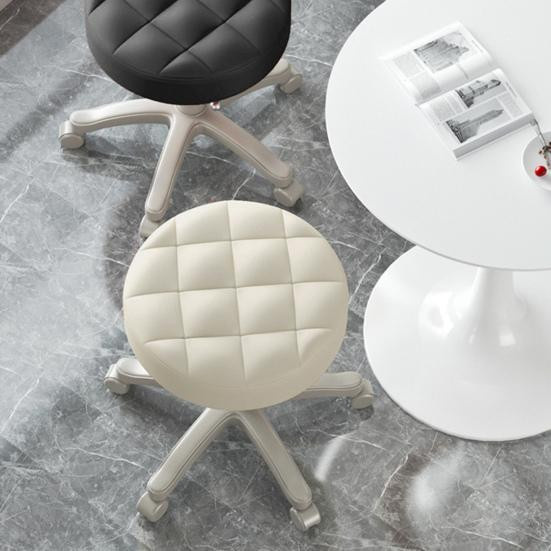 FroladaHandelsUG Rollhocker aus Kunstleder in Beige mit höhenverstellbarem Sitz und Rollen - Bild 2