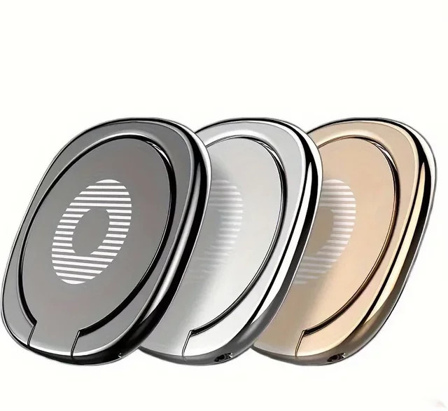 WSSHE Handy-Ringhalter Universal 360 Grad drehbar in Gold mit Metallplattenhalterung und Fingerringständer für dein Smartphone - Bild 1