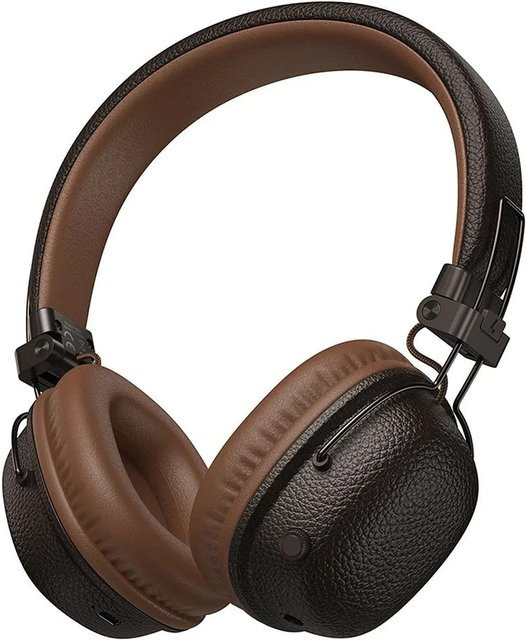 HOCO W64 Retro Bluetooth 5.4 Over-Ear Kopfhörer aus PU Leder in Braun mit HiFi Audio und USB-C - Bild 1