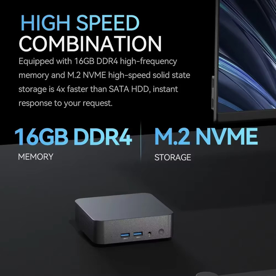 FUCHU Mini PC mit Windows 11, Intel Core i9 10980HK, 16GB RAM, 1TB SSD, WiFi 6 und Bluetooth 5.2, Schwarz - Bild 3