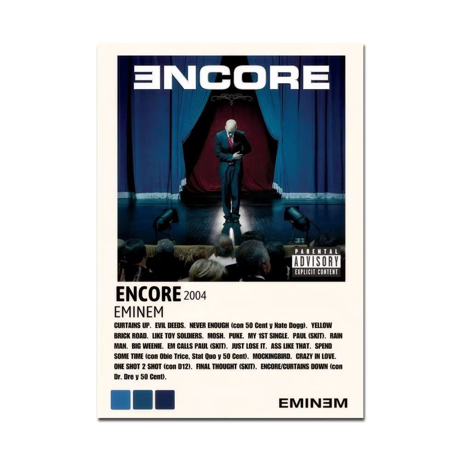 Wasserfester Eminem Rap Poster Wandaufkleber in Mehrfarbig mit Typografie-Design - Bild 6