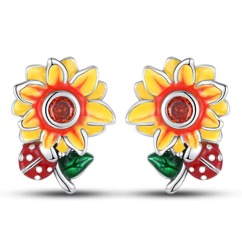 MISEFF Ohrstecker 925 Silber, Sonnenblumen, Damen - Bild 1