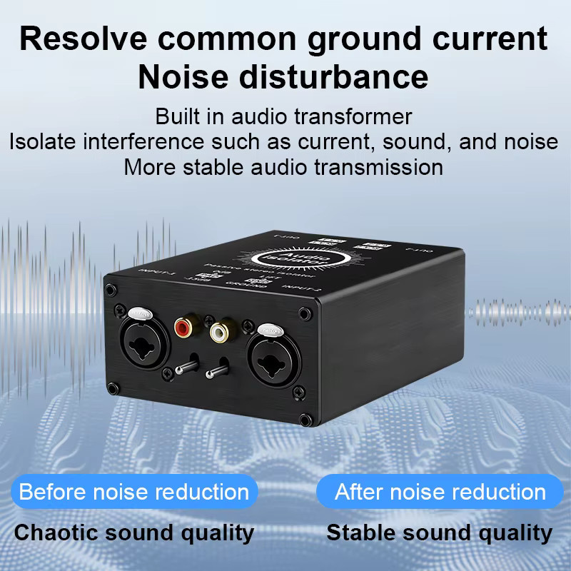 TITAK 2-Wege-Audio-Isolator XLR und 6,5mm Klinke Stromgeräusch-Eliminator in Schwarz für Mischpulte und Live-Übertragungsgeräte - Bild 2